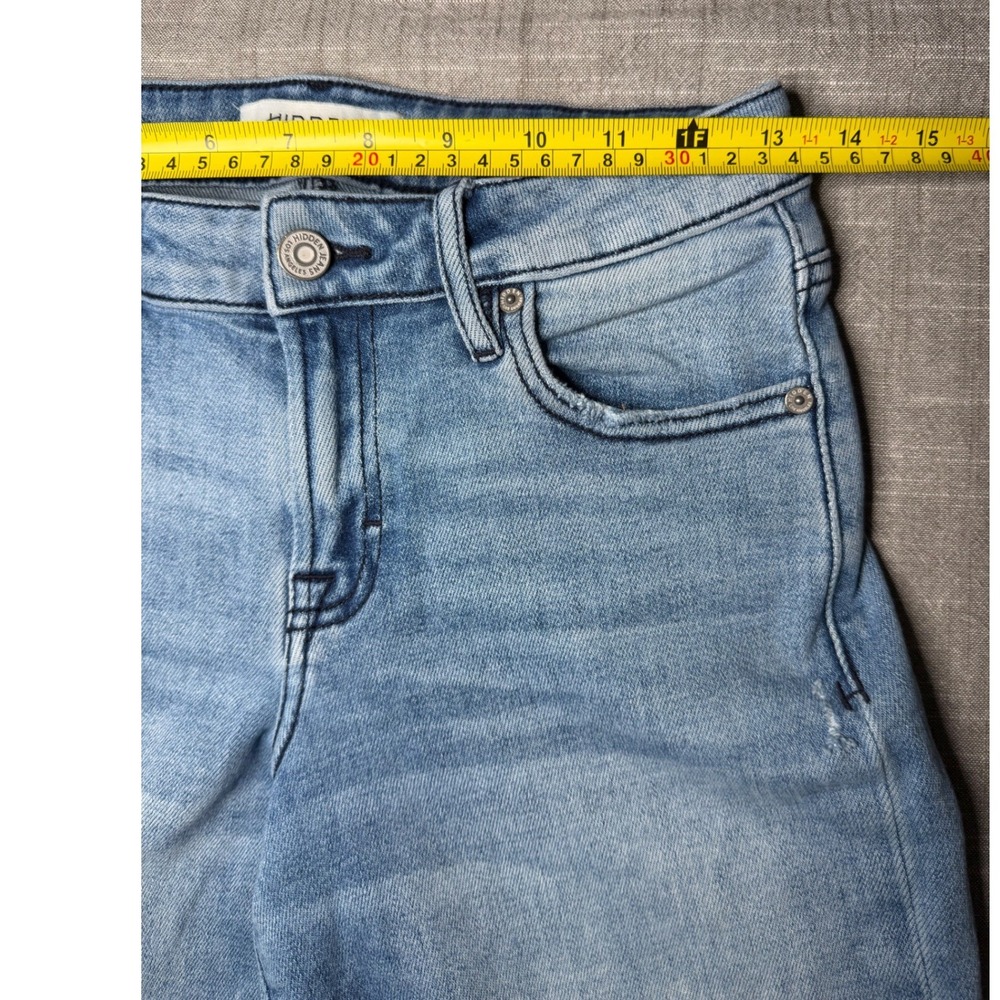 Hidden Jeans High Rise Wide Leg Distressed Light Wash Denim HD9416D-M Size 24 - Picture 3 of 11